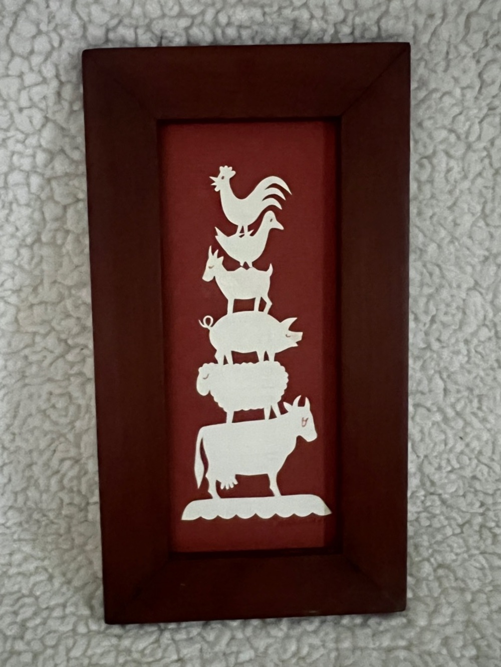 Sharon Schaich Vintage SCHERENSCHNITTE Folk Art - Paper Cut Out Stacked Animals